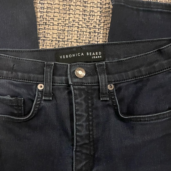 NEW Veronica Beard Carly High Rise Kick Flare Crop Jeans Indigo Wash Sz 27 / 4 - Picture 9 of 10